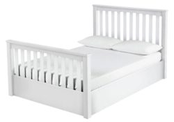 Collection - Maximus White Ottoman - Bed Frame - Double